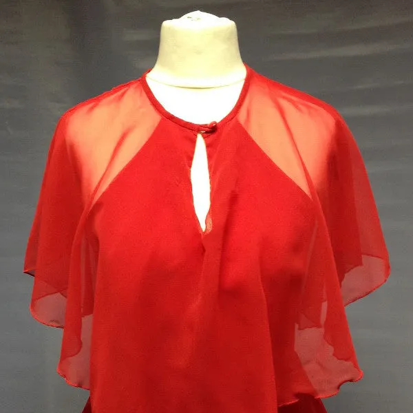 1930s Red Chiffon Evening Wear