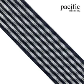 2 Inch Black and White Striped Patterned Woven Elastic