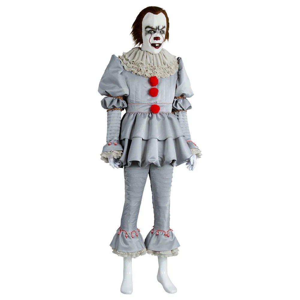 2017 IT Movie Pennywise The Clown Outfit Suit Halloween Cosplay Costume for Males Females