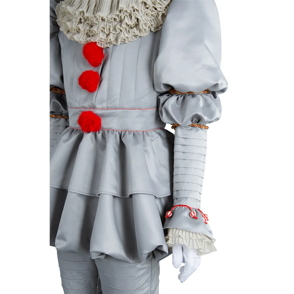 2017 IT Movie Pennywise The Clown Outfit Suit Halloween Cosplay Costume for Males Females