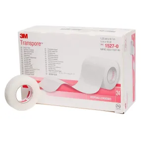 3M™ Transpore™ Plastic Medical Tape, 1/2 Inch x 10 Yard, Transparent, 1 Case of 240