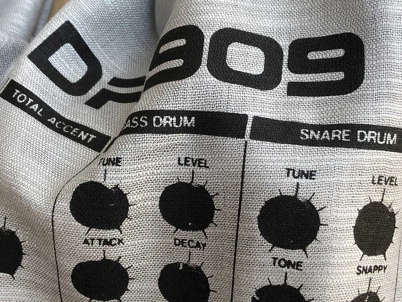 909 Drum Sequencer Scarf, Detroit DR-909 Linen-Weave Pashmina