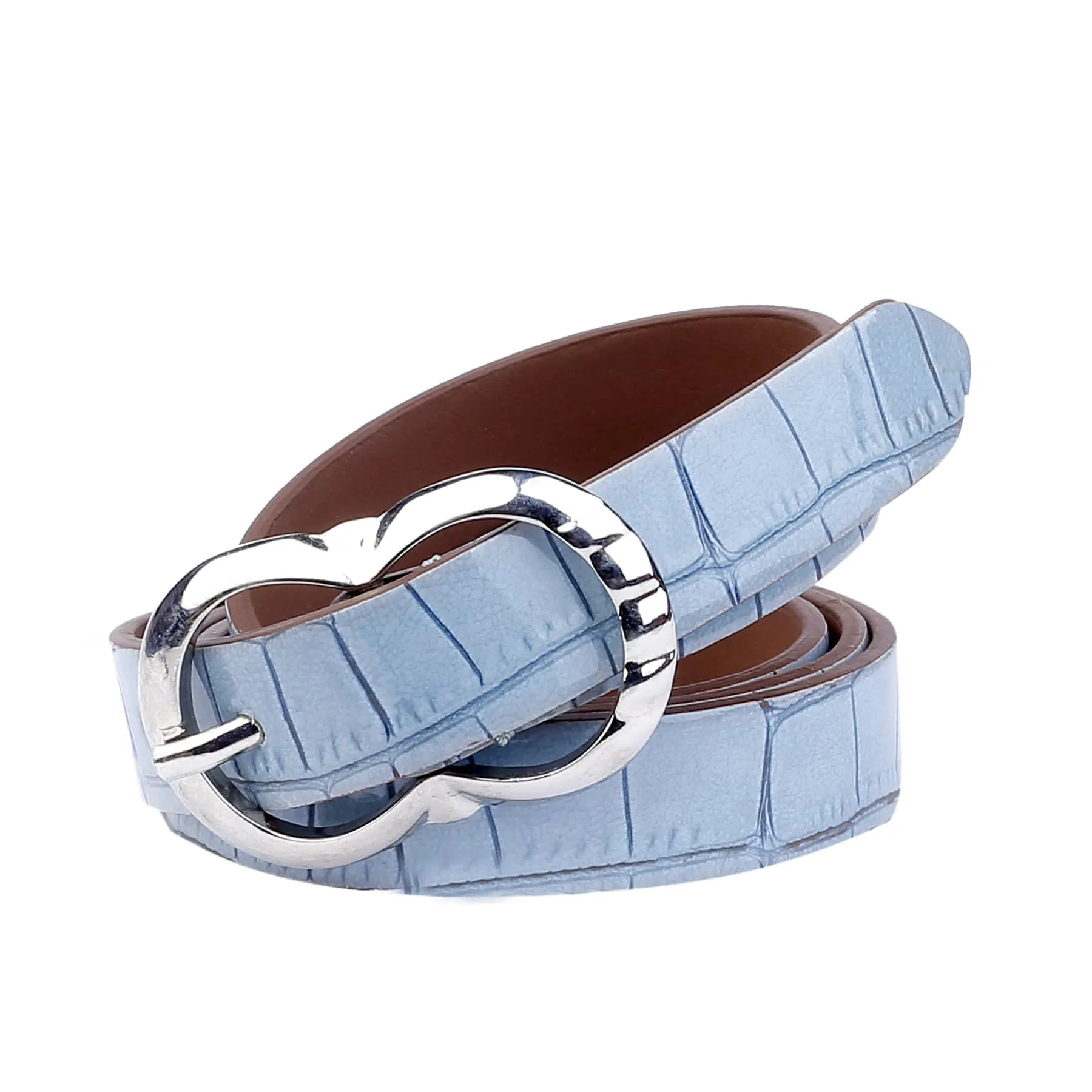 Bacca Bucci Women Leather Belts with Imported Nickle Free Buckle | Width : 20 MM | Croco Luster Belt