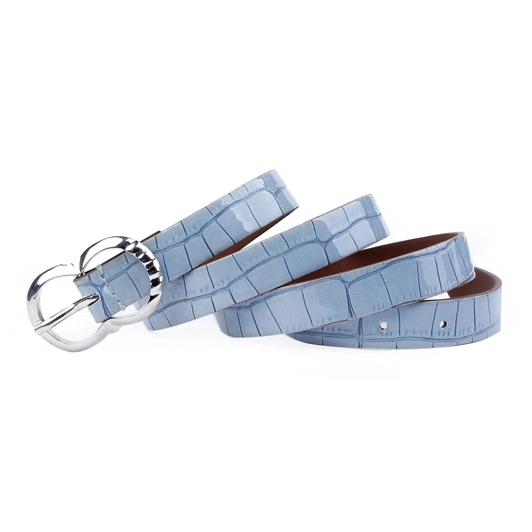 Bacca Bucci Women Leather Belts with Imported Nickle Free Buckle | Width : 20 MM | Croco Luster Belt