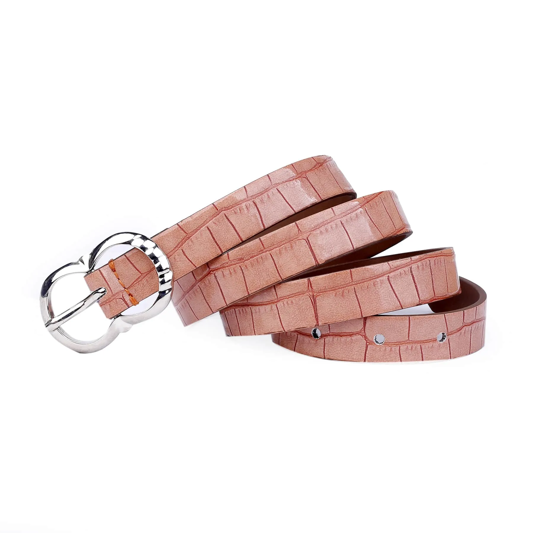 Bacca Bucci Women Leather Belts with Imported Nickle Free Buckle | Width : 20 MM | Croco Luster Belt