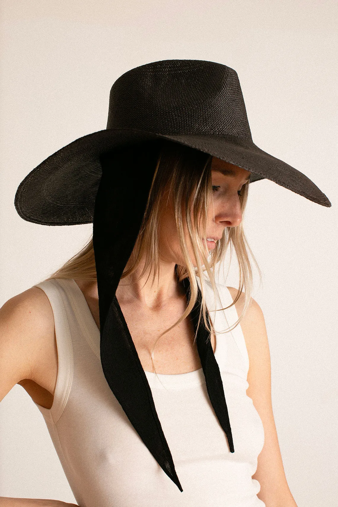 Black Caro Hat with Neck Shade