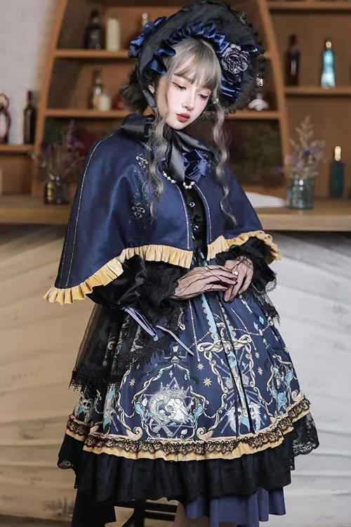 Black God's Salvation Long Sleeves Lace Ruffled Gothic Lolita OP Dress