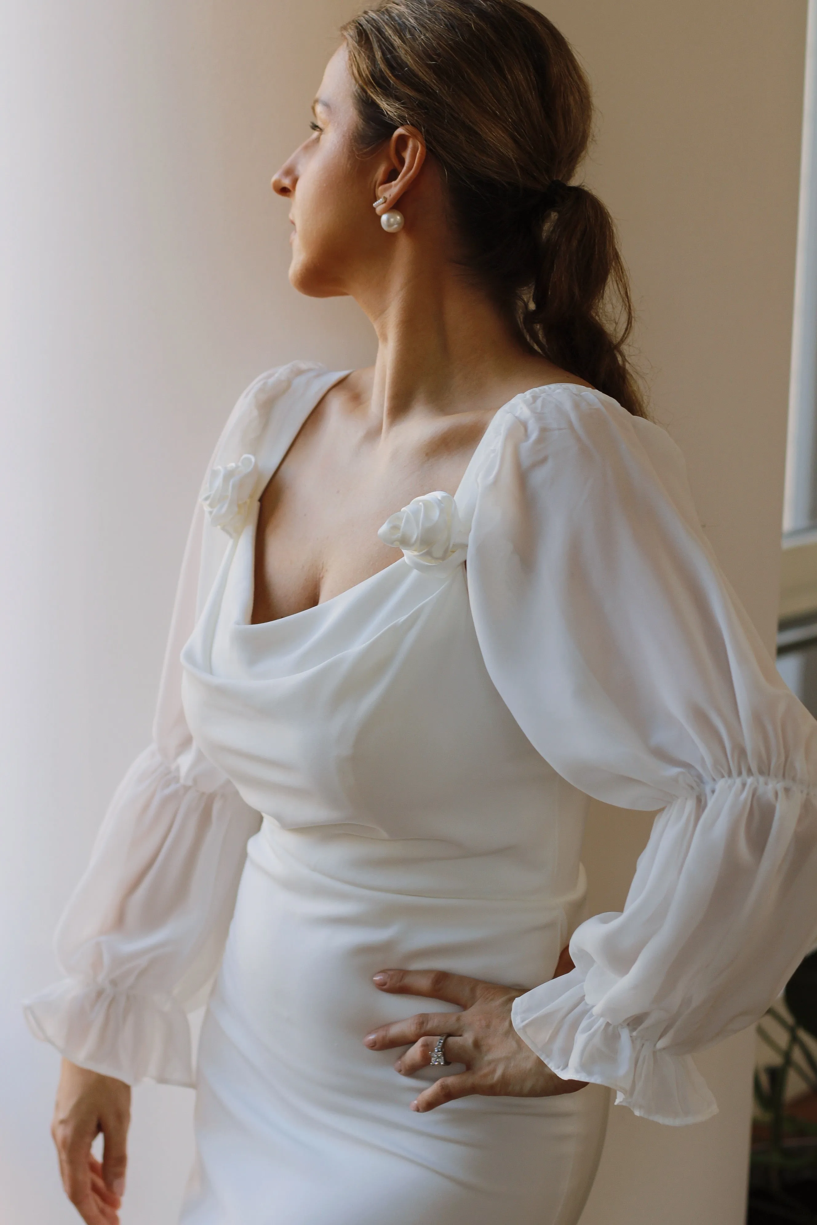 Chiffon Oversized Wedding Sleeves