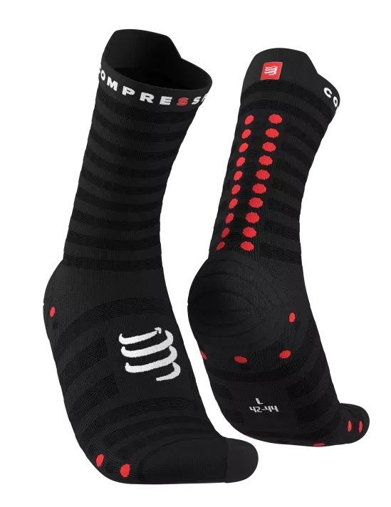 Compressport Unisex's Pro Racing Socks v4.0 Ultralight Run High - Black/Red