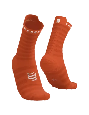 Compressport Unisex's Pro Racing Socks v4.0 Ultralight Run High - Fire/White