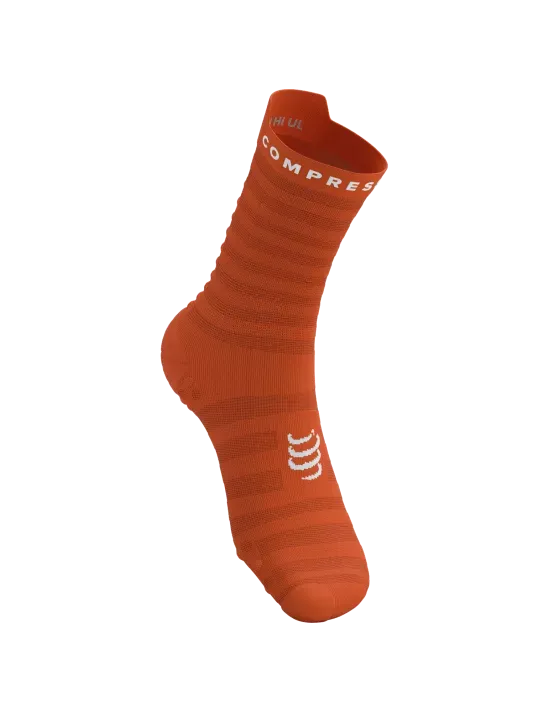 Compressport Unisex's Pro Racing Socks v4.0 Ultralight Run High - Fire/White