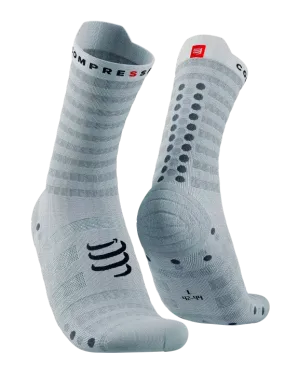 Compressport Unisex's Pro Racing Socks v4.0 Ultralight Run High - White/Alloy