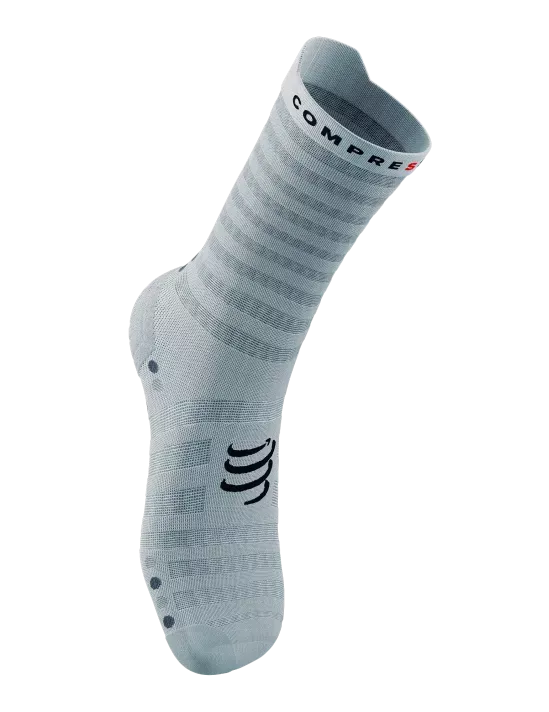 Compressport Unisex's Pro Racing Socks v4.0 Ultralight Run High - White/Alloy