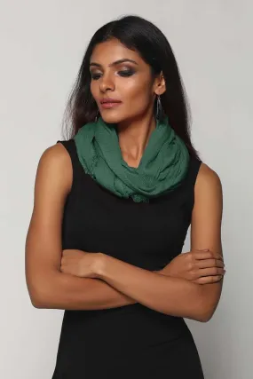 Dark Green Woven Oversize Scarf