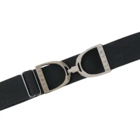 Ellany 1.5" Stirrup Elastic Belt - Black & Gunmetal