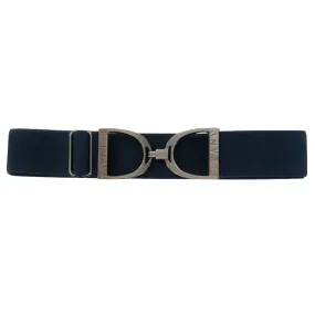 Ellany 1.5" Stirrup Elastic Belt - Navy & Gunmetal