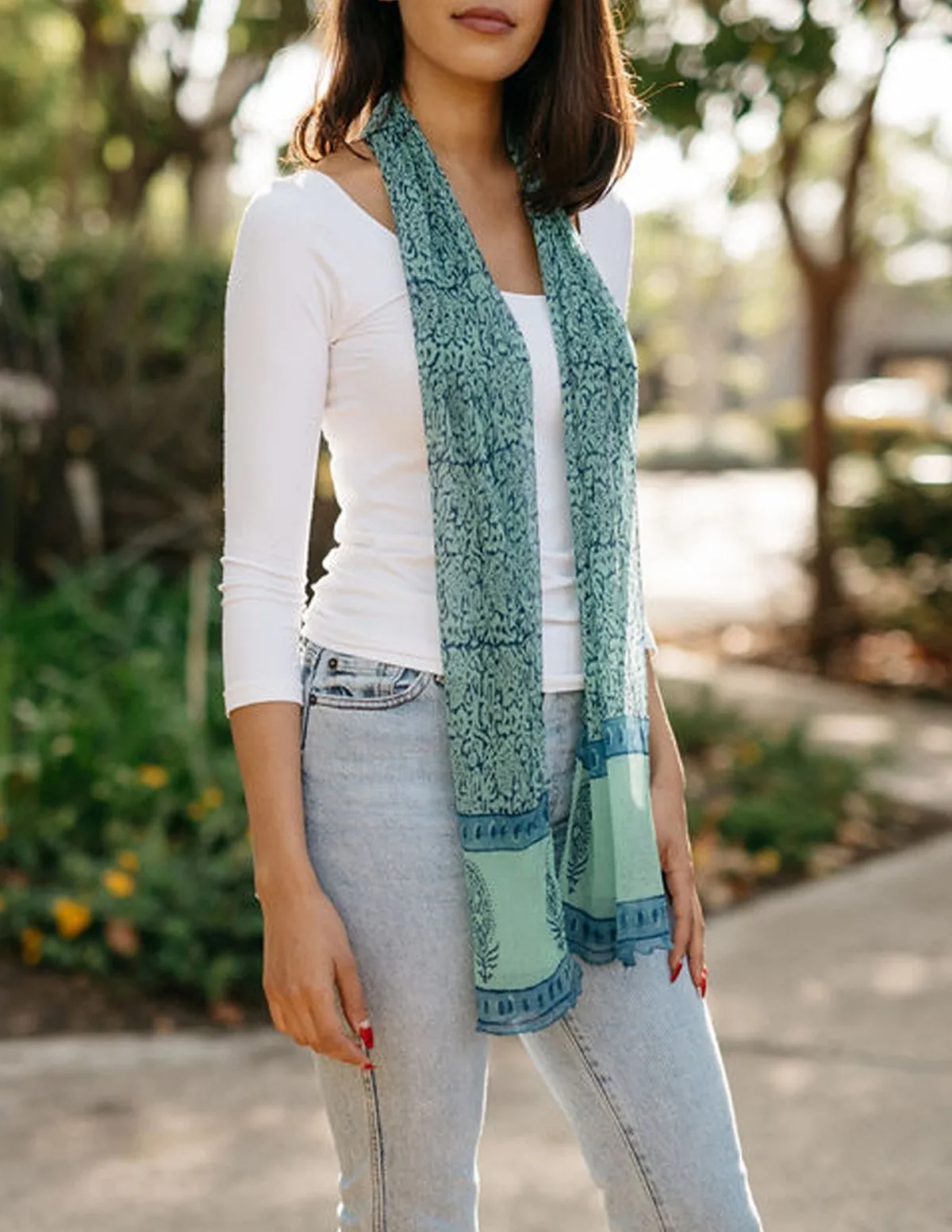 Fair Trade Jesari Scarf - Azure