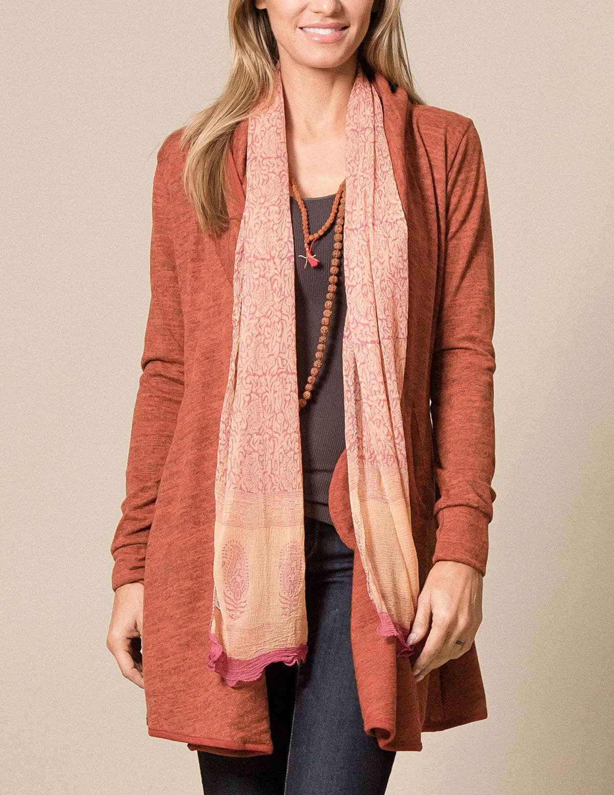 Fair Trade Jesari Scarf - Mango Peach