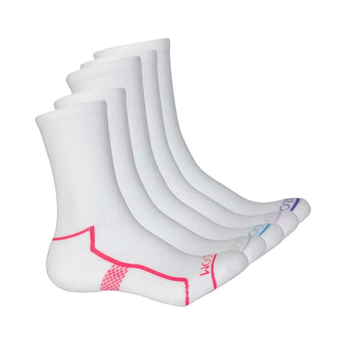 Fruit of The Loom - Women's 5 Pack Crew Sock (FRW10535C5 WHAST)