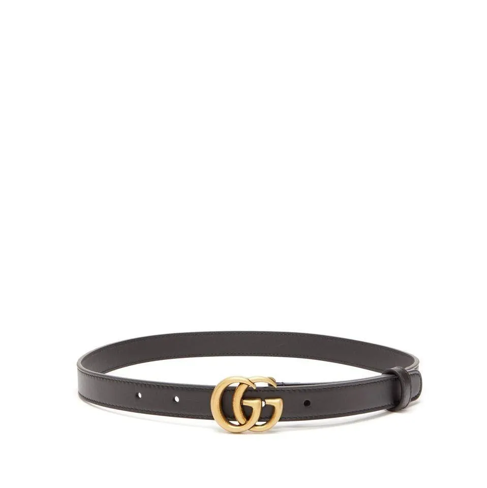 Gucci Black Marmont Gg Thin Leather 85 34 Belt