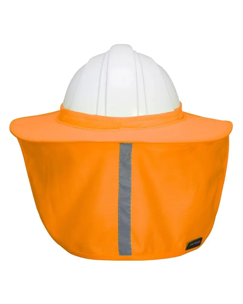 Hi Vis Hard Hat Brim With Neck Shade - Orange