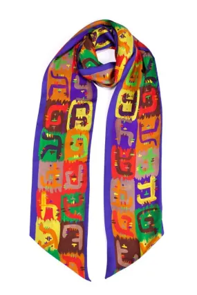 HYPER GIBBER EXTRA LONG SCARF IN PURPLE AND YELLOW