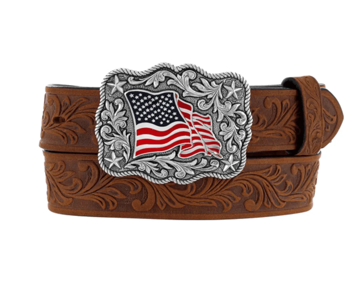 Justin Kid's American Pride Tooled Leather Belt C30219