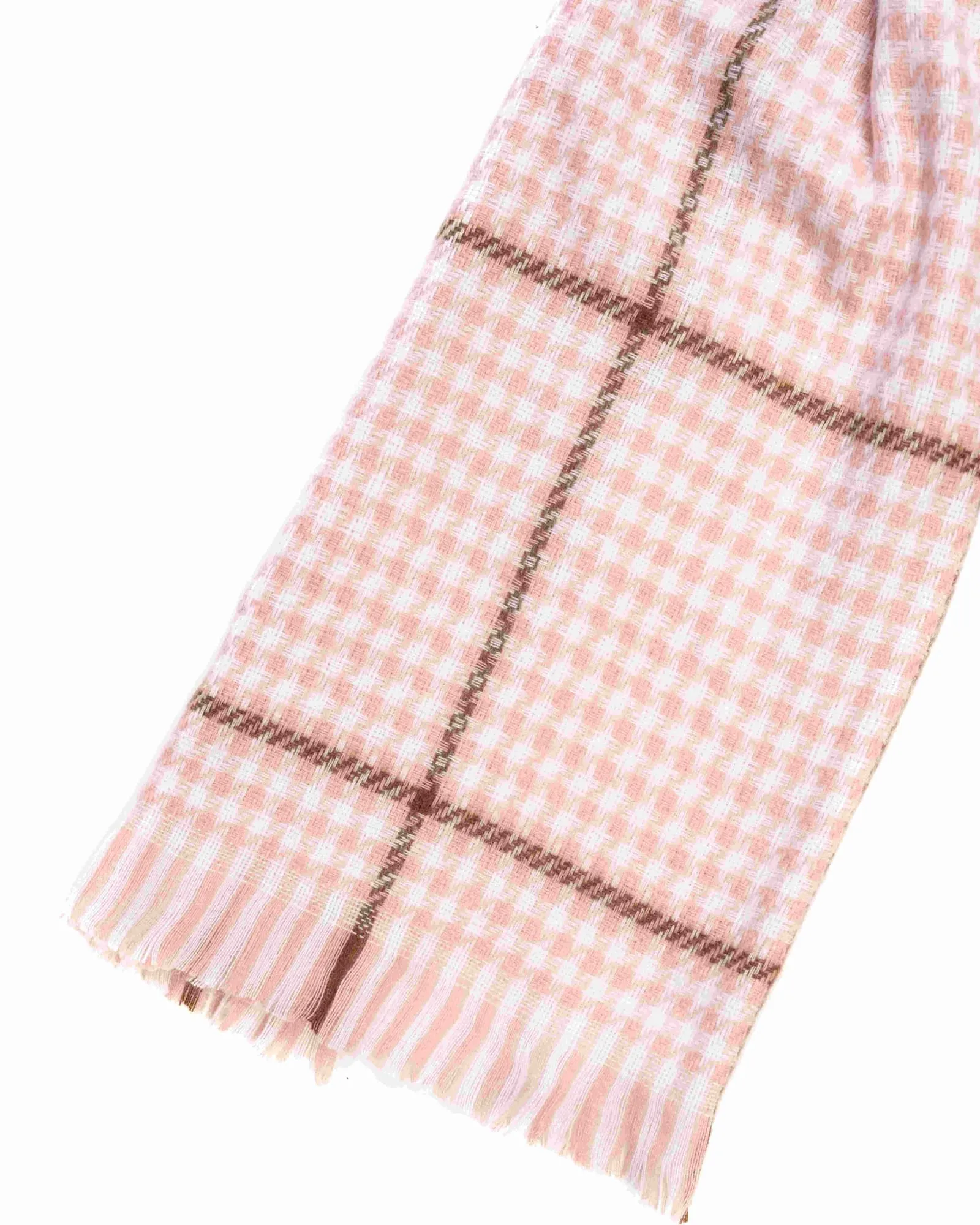 Mixed Patten Soft Tweed Scarves Pink | PINK