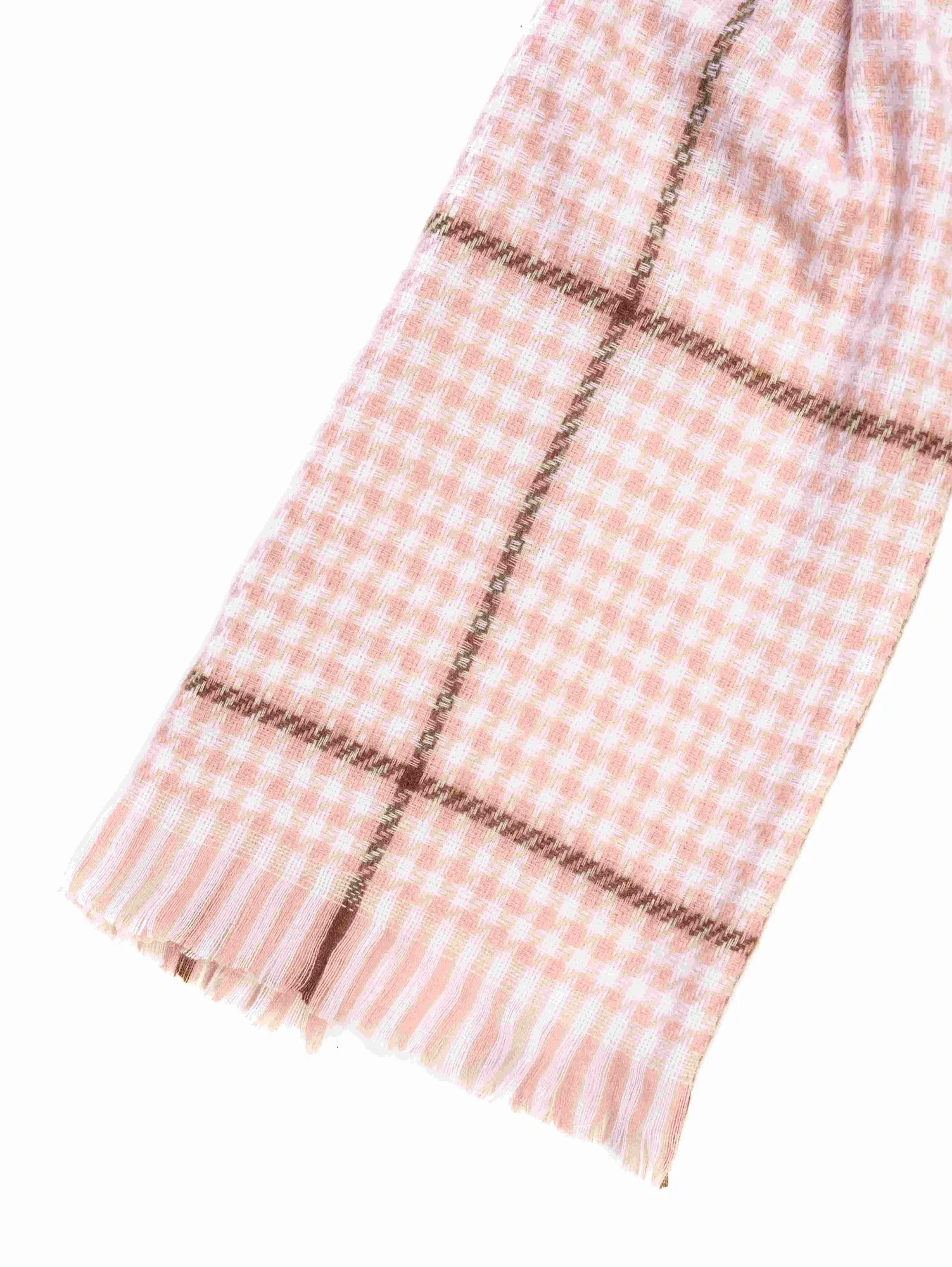 Mixed Patten Soft Tweed Scarves Pink | PINK