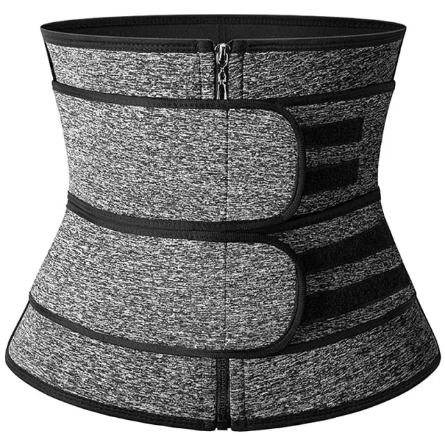 Neoprene Sweat Waist Trainer - Body Shaper for Women with Two Belts