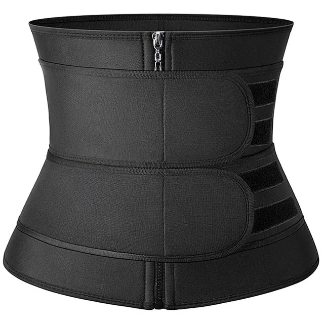 Neoprene Sweat Waist Trainer - Body Shaper for Women with Two Belts