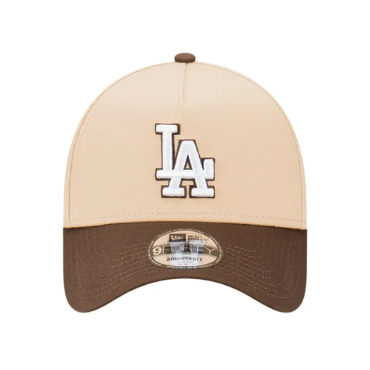 New Era Los Angeles Dodgers 9FORTY A Frame Cap - Oatmilk/Walnut