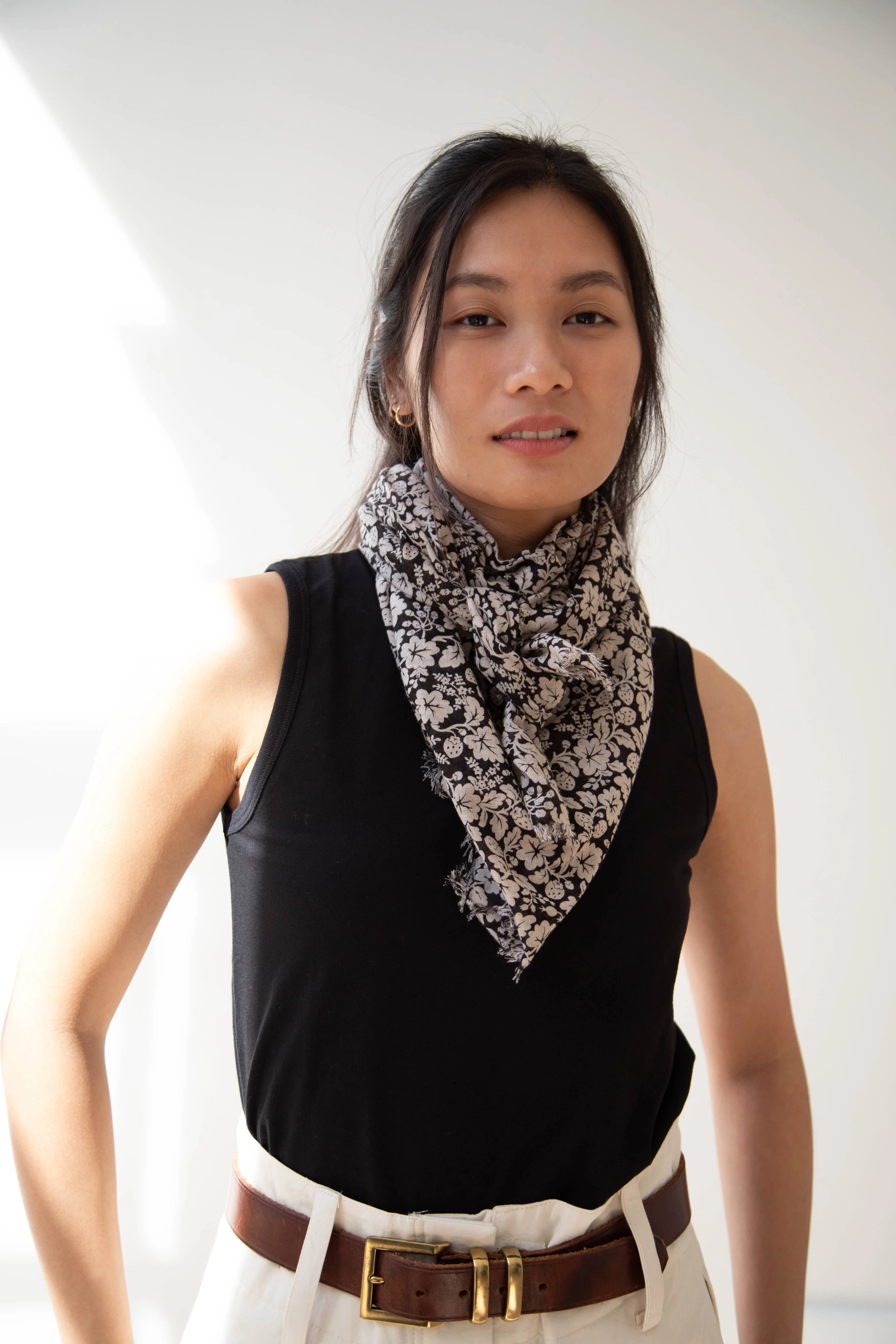 Old Man's Tailor | Wild Berry Print Scarf in Flax