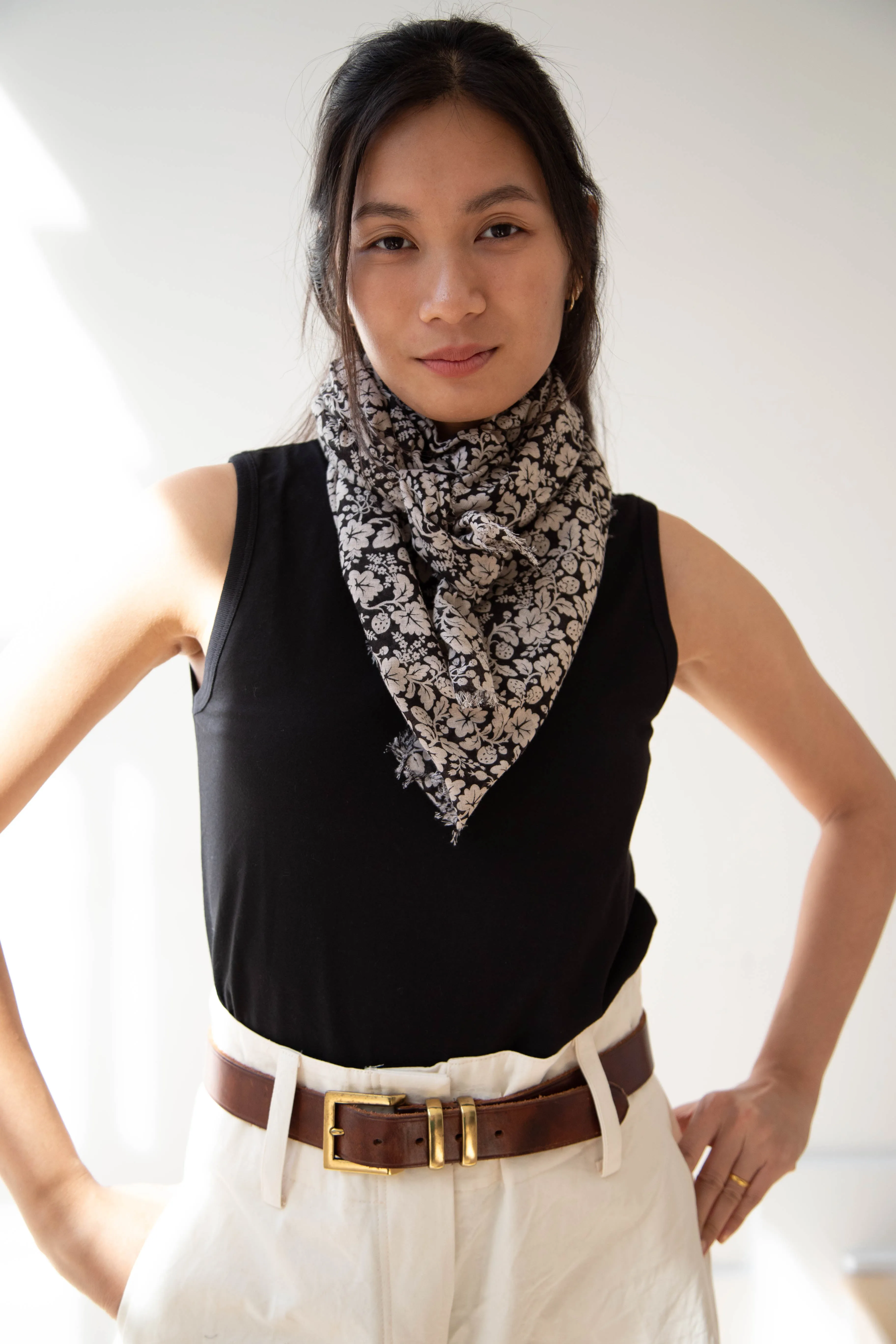 Old Man's Tailor | Wild Berry Print Scarf in Flax