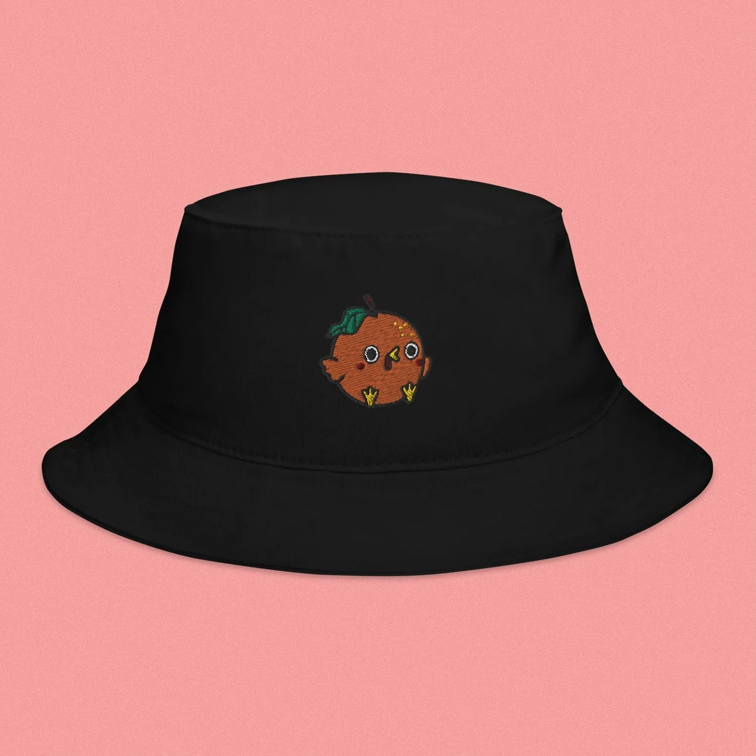 Orange Chicken Embroidered Bucket Hat