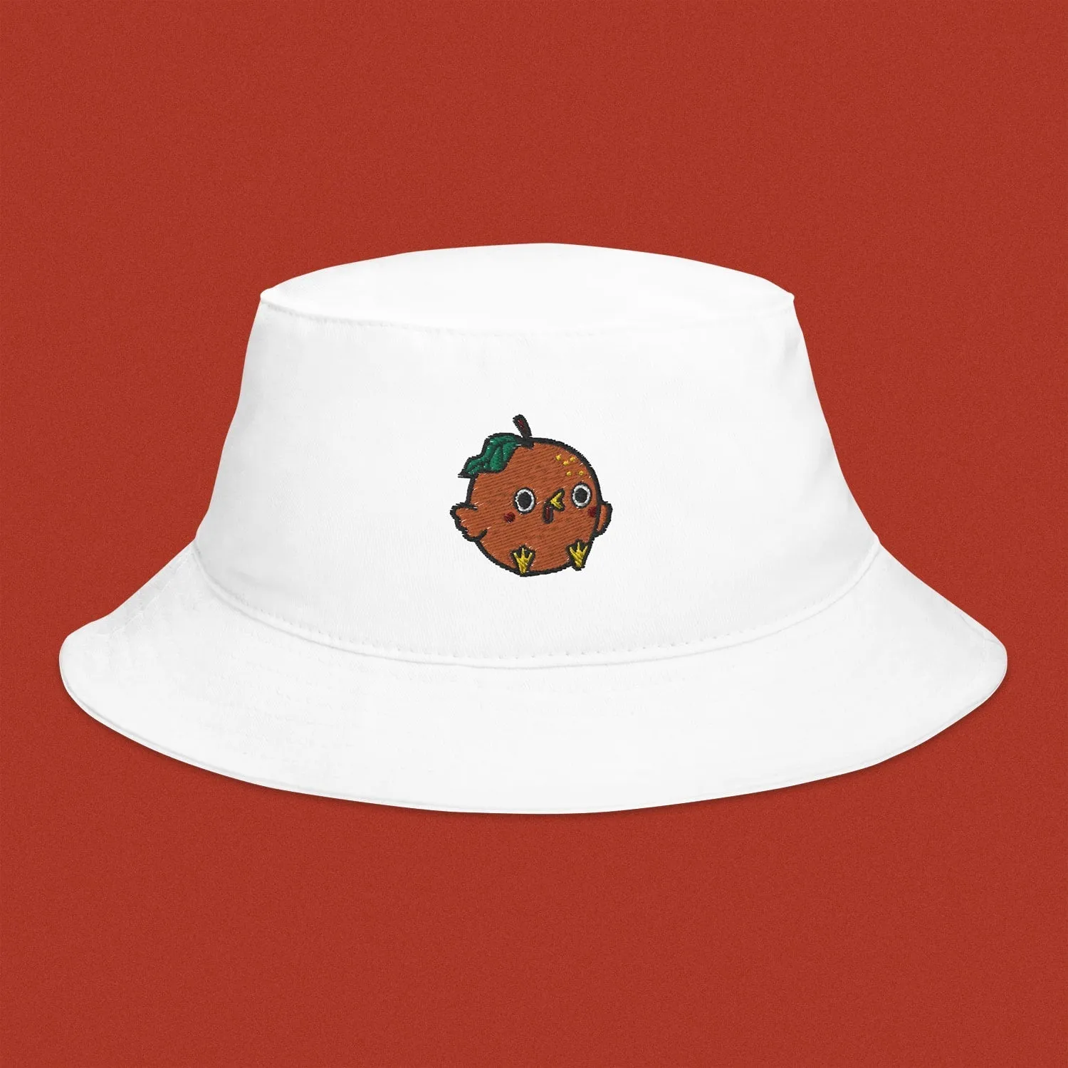 Orange Chicken Embroidered Bucket Hat