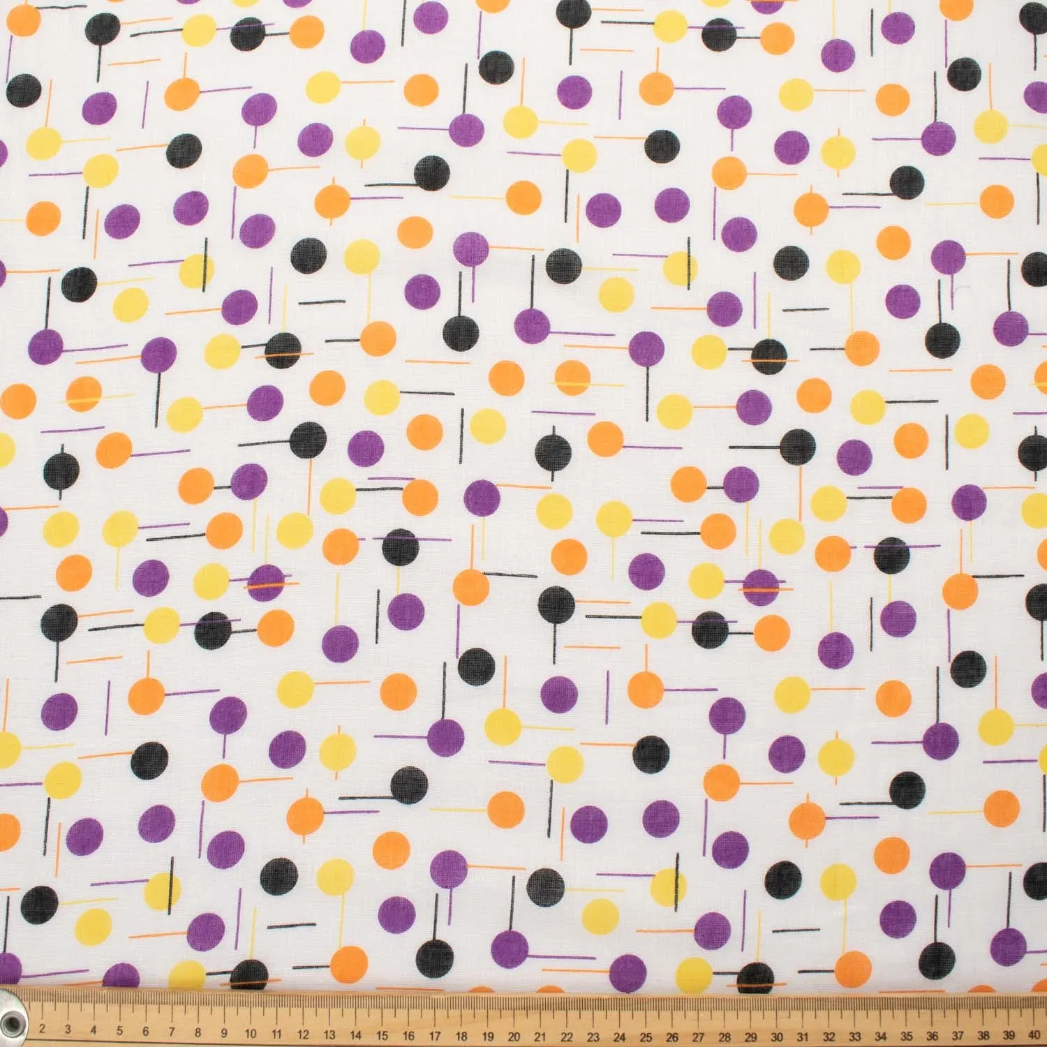 Printed Voile Purple & Yellow Dots