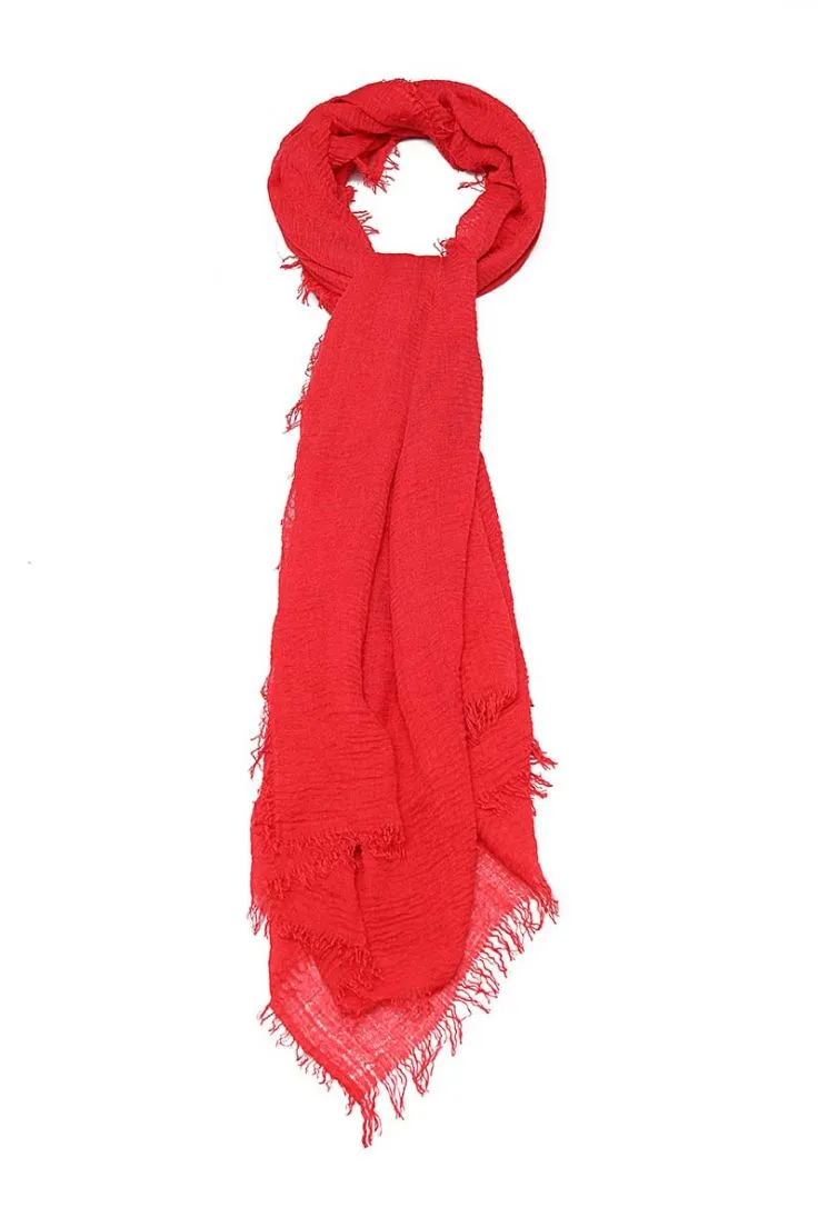 Red Woven Oversize Scarf