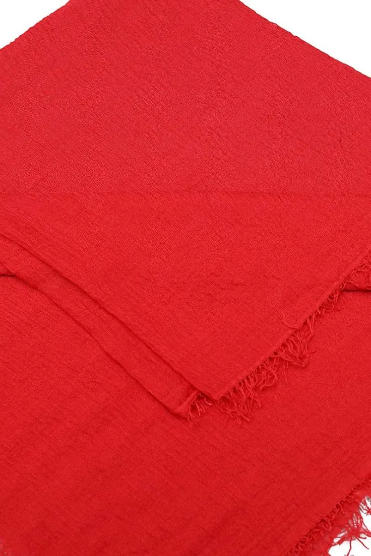 Red Woven Oversize Scarf