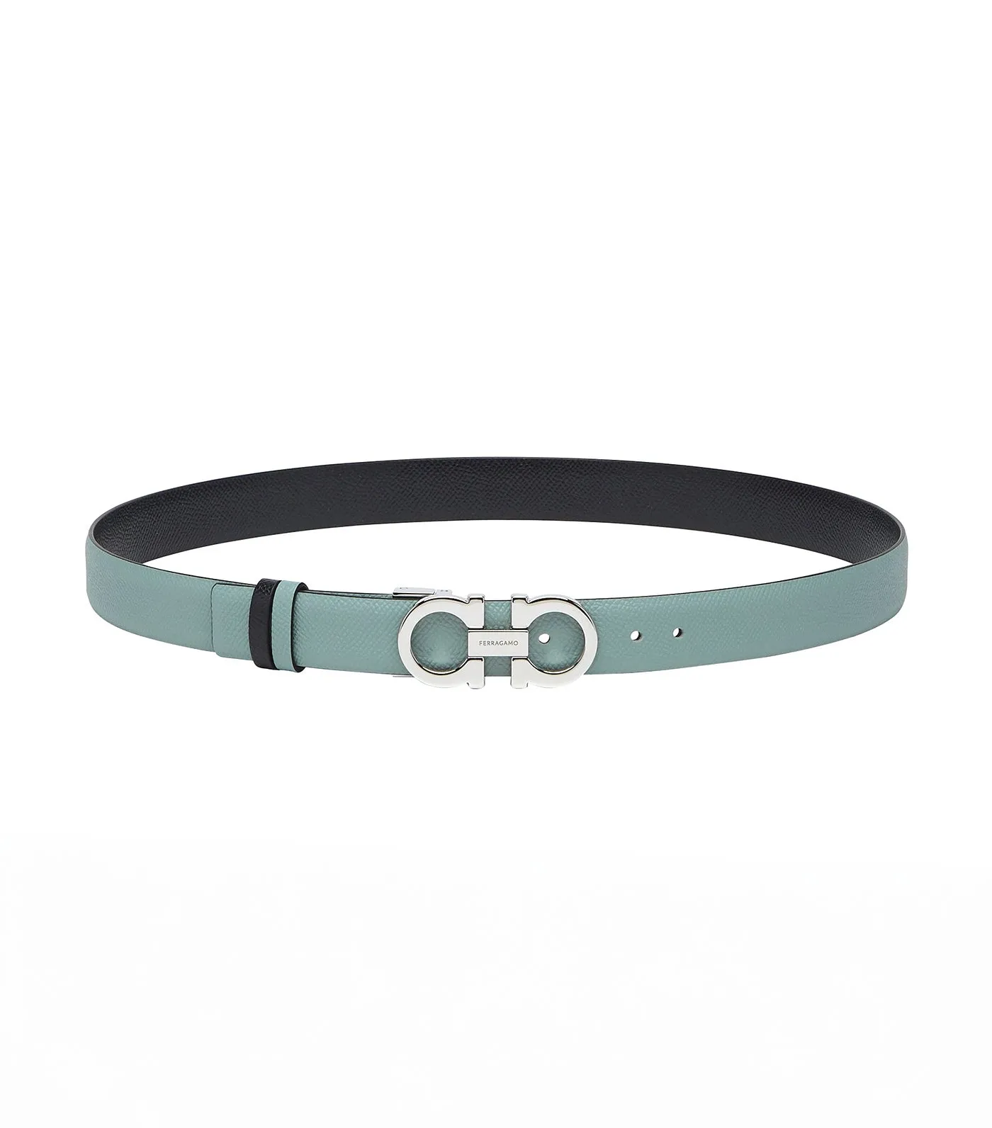 Reversible and Adjustable Gancini Belt Lucky Charme/Black