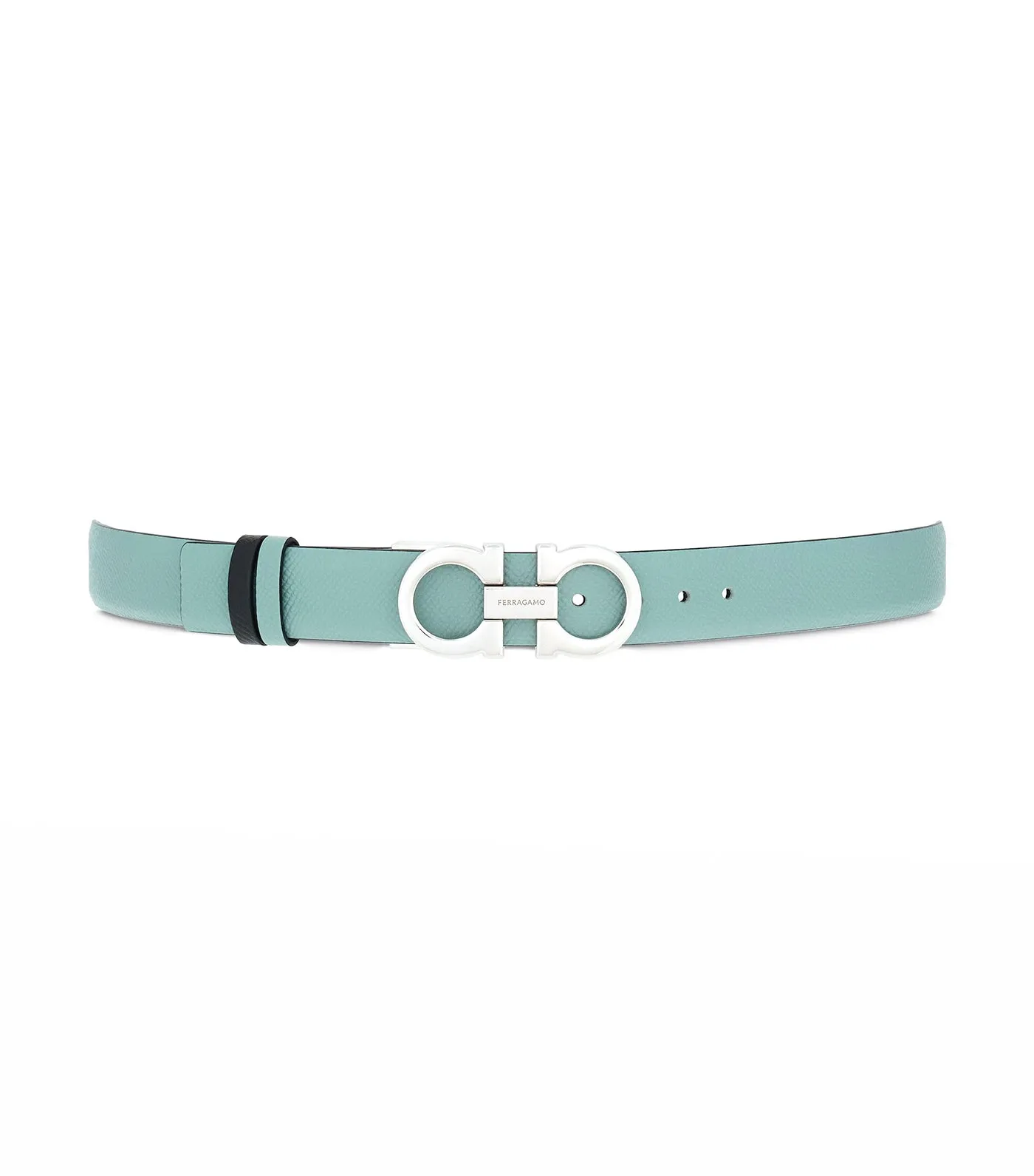 Reversible and Adjustable Gancini Belt Lucky Charme/Black