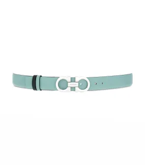 Reversible and Adjustable Gancini Belt Lucky Charme/Black