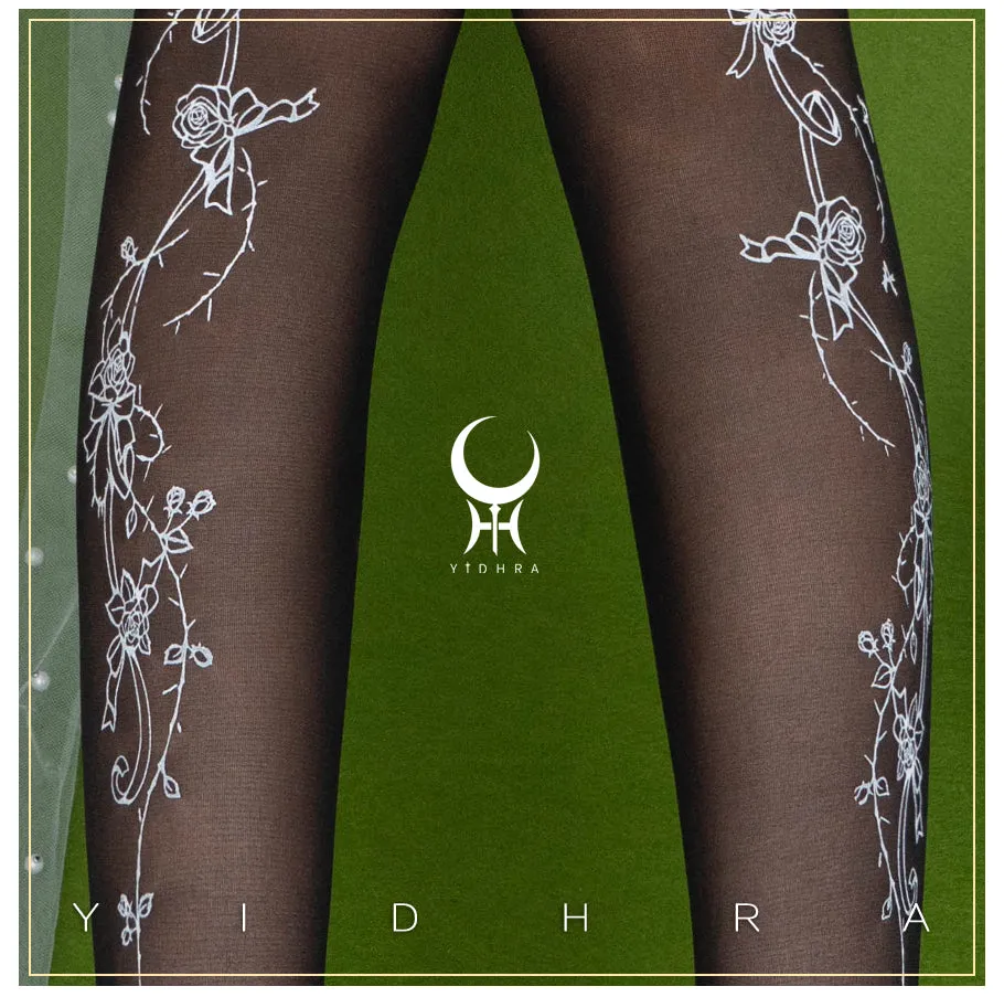 Rose Story Dream Witch Black & White Stockings Pantyhose Garment