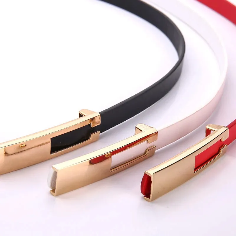 Slender Fashion Metal Buckle Adjustable Waist Belts