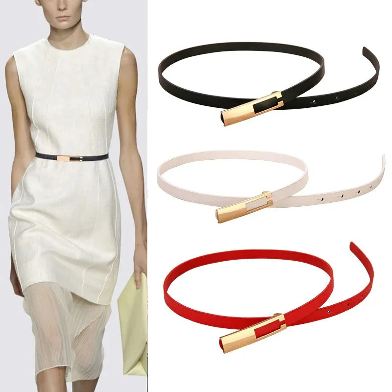 Slender Fashion Metal Buckle Adjustable Waist Belts