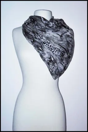 Soft Oversize Leopard and Snakeskin Animal Print Scarf