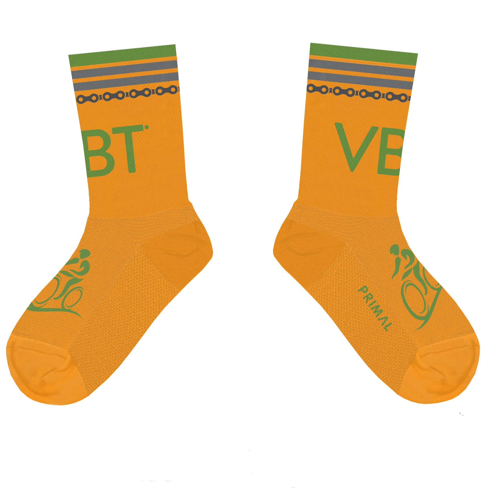 Tall Cuff Cycling Socks in VBT Orange