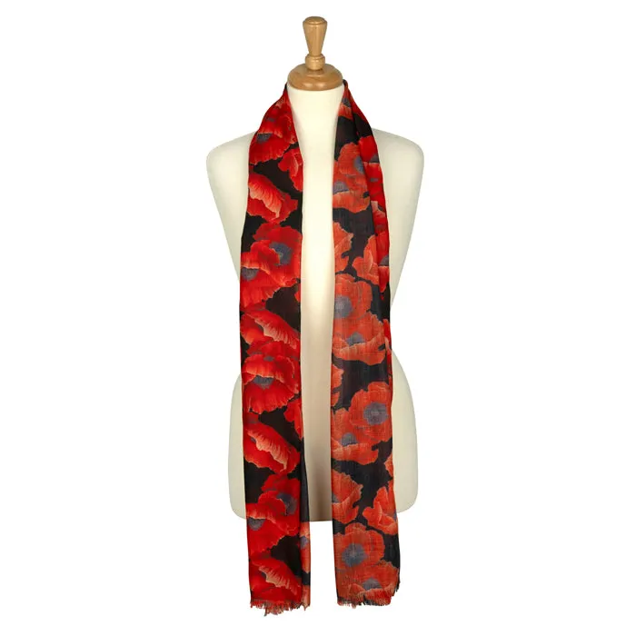 Tumbling Poppies rPET Lightweight Scarf