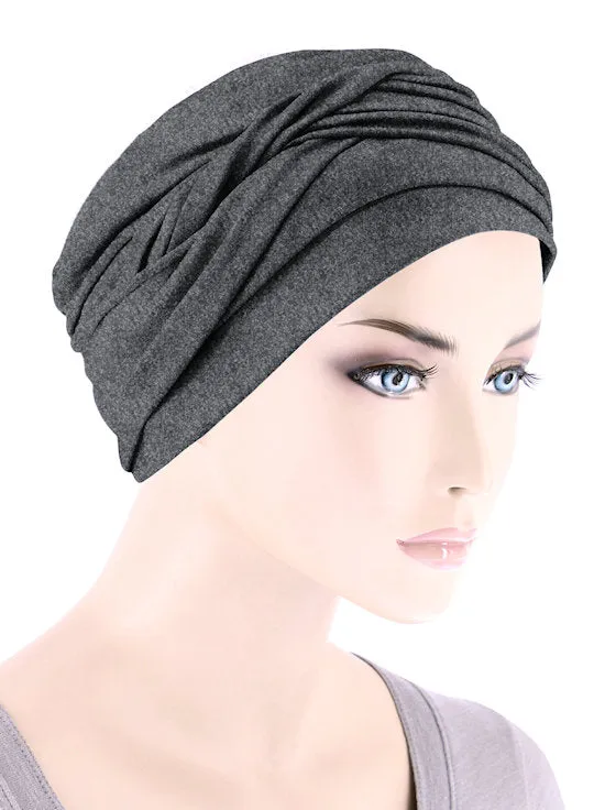 Twisty Turban Buttery Soft Charcoal Gray