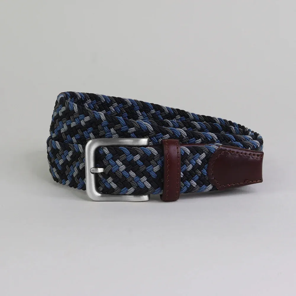 Wakerley 35mm Black/Grey/Blue Elastic Belt